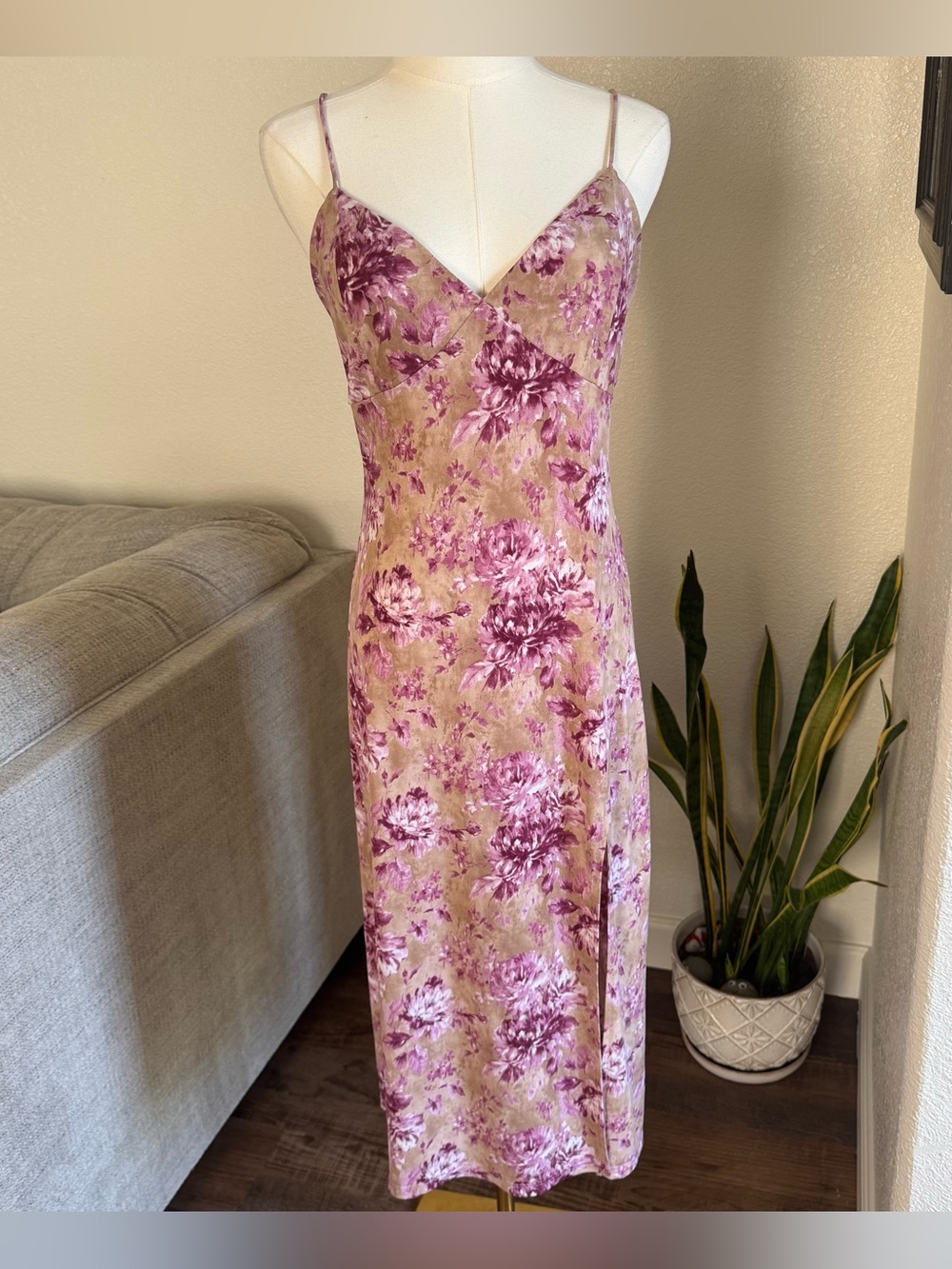 Fairy Large Floral Maxi Dress Pink Purple Dress Cottagecore Sleeveless Boho